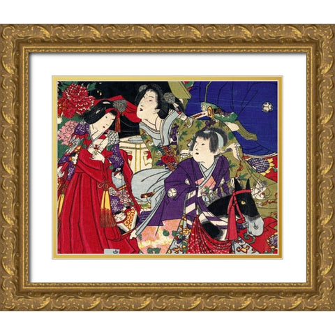 Tokugawa Ietsugu, Seventh Shogun, Ruled 1713-1716 Gold Ornate Wood Framed Art Print with Double Matting by Unknown