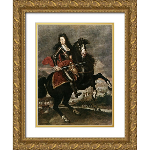 William III of England Gold Ornate Wood Framed Art Print with Double Matting by Unknown