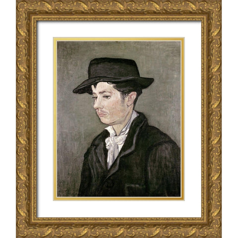 Portrait of Armand Roulin Gold Ornate Wood Framed Art Print with Double Matting by Van Gogh, Vincent
