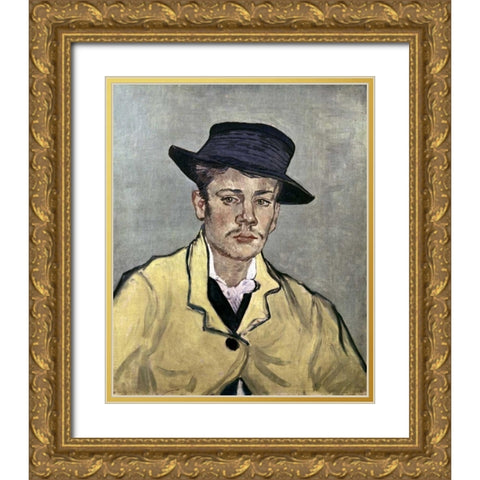 Portrait of Armand Roulin Gold Ornate Wood Framed Art Print with Double Matting by Van Gogh, Vincent