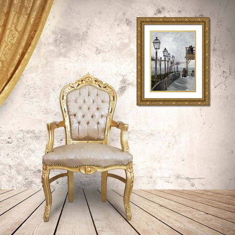 Terrace and Observation Deck at the Moulin Gold Ornate Wood Framed Art Print with Double Matting by Van Gogh, Vincent