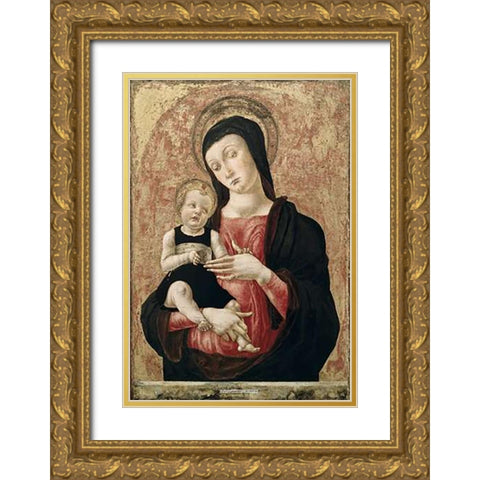Madonna and Child Gold Ornate Wood Framed Art Print with Double Matting by Vivarini, Bartolomeo
