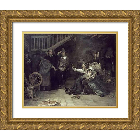 Accused of Witchcraft Gold Ornate Wood Framed Art Print with Double Matting by Volk, Douglas
