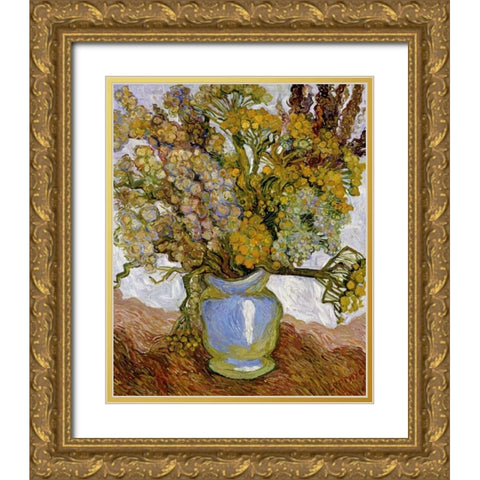 Goldenrod Gold Ornate Wood Framed Art Print with Double Matting by Agasaryen, Serguey
