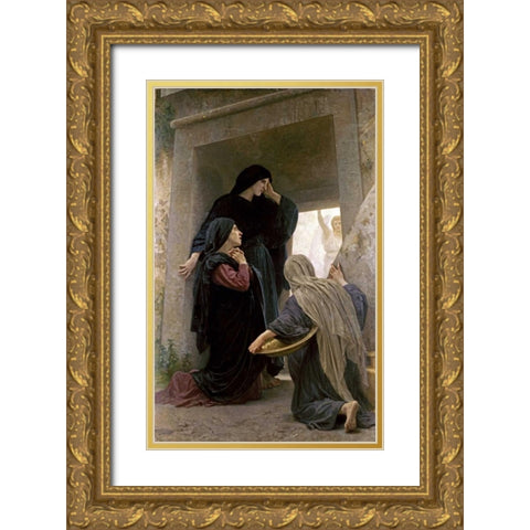 The Three Marys at the Tomb Gold Ornate Wood Framed Art Print with Double Matting by Bouguereau, William-Adolphe