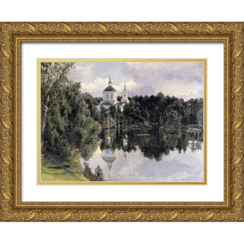 Spring Blossoms Gold Ornate Wood Framed Art Print with Double Matting by Brown, John Appleton