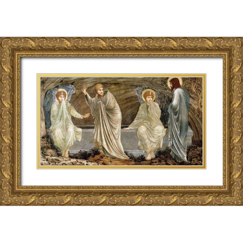 The Morning of the Resurrection Gold Ornate Wood Framed Art Print with Double Matting by Burne-Jones, Sir Edward