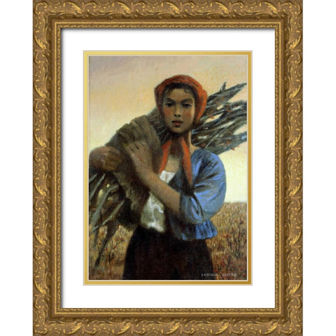 Late Afternoon - Atardecer Gold Ornate Wood Framed Art Print with Double Matting by Castro, Enrique