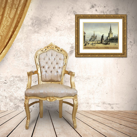 View Of Red Square (from Moscow And The Suburbs) Gold Ornate Wood Framed Art Print with Double Matting by Charlemange, Joseph