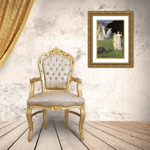 The Reaper Gold Ornate Wood Framed Art Print with Double Matting by de Chavannes, Pierre Puvis