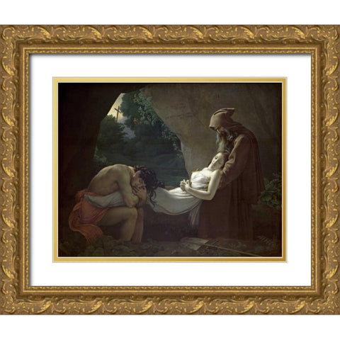 Entombment of Atala Gold Ornate Wood Framed Art Print with Double Matting by De Roucy-Trioson, Anne Girodet