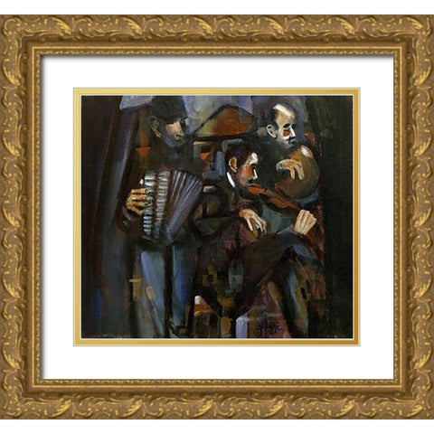Musical Forms Gold Ornate Wood Framed Art Print with Double Matting by Dunne, George