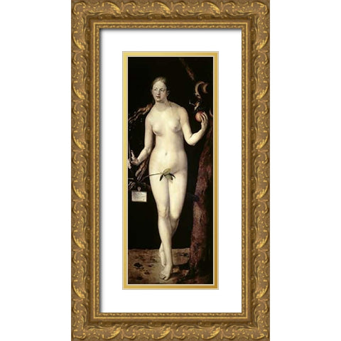 Eve Gold Ornate Wood Framed Art Print with Double Matting by Durer, Albrecht