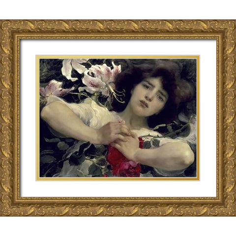 Purity and Passion Gold Ornate Wood Framed Art Print with Double Matting by Dvorak, Franz