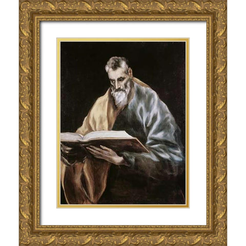 Simon Gold Ornate Wood Framed Art Print with Double Matting by Greco, El