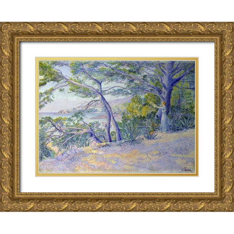 Sous les Pins a Carqueiranne Gold Ornate Wood Framed Art Print with Double Matting by Gaidan, Louis