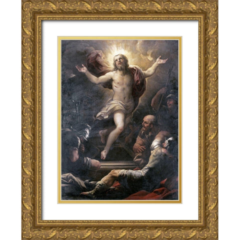 The Resurrection Gold Ornate Wood Framed Art Print with Double Matting by Giordano, Luca