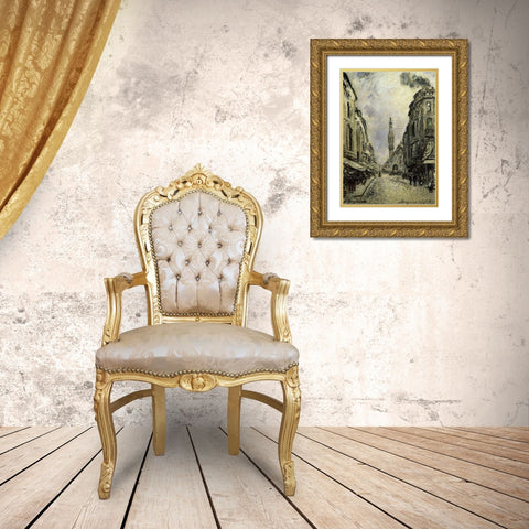 Avignon Gold Ornate Wood Framed Art Print with Double Matting by Jongkind, Johan Barthold