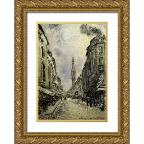 Avignon Gold Ornate Wood Framed Art Print with Double Matting by Jongkind, Johan Barthold