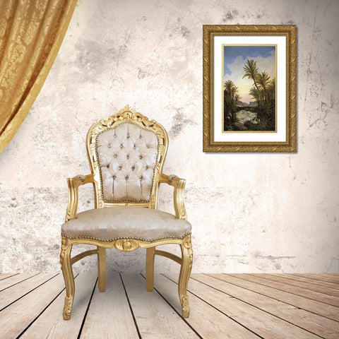The Gorge of El Kantara Gold Ornate Wood Framed Art Print with Double Matting by Lucy, Adrian