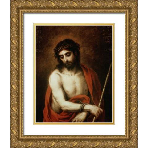 Ecce Homo Bartolom Gold Ornate Wood Framed Art Print with Double Matting by Murillo, Bartolome Esteban