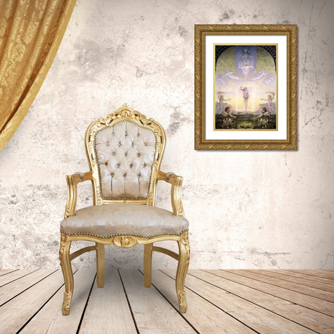 Morning Gold Ornate Wood Framed Art Print with Double Matting by Runge, Philipp Otto