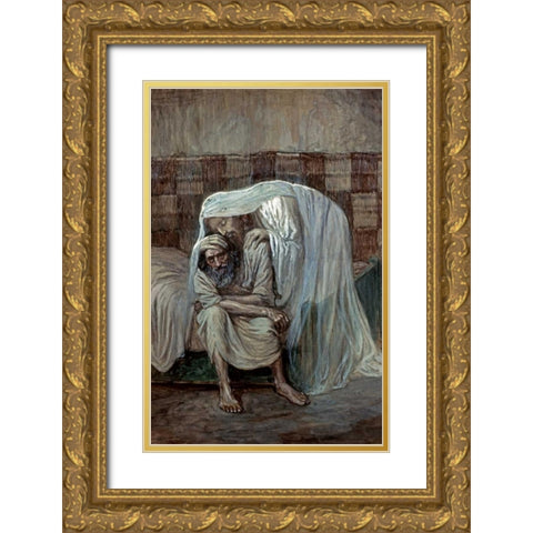 God is Near the Afflicted Gold Ornate Wood Framed Art Print with Double Matting by Tissot, James Jacques