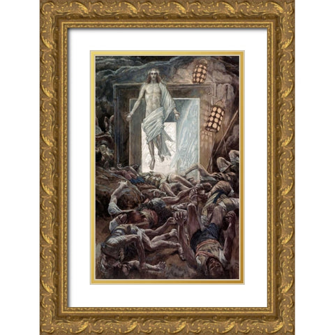 The Resurrection Gold Ornate Wood Framed Art Print with Double Matting by Tissot, James Jacques