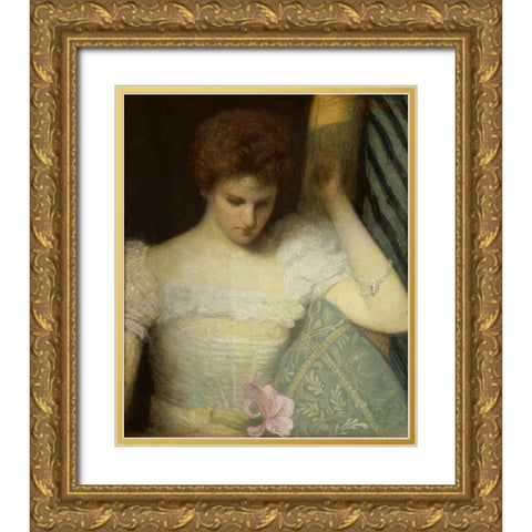 The Orchid Gold Ornate Wood Framed Art Print with Double Matting by Weir, Julian Alden
