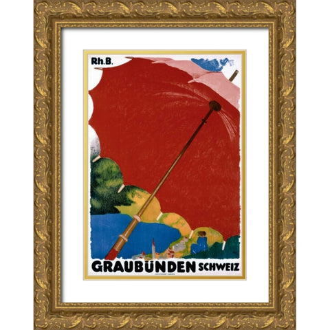 Graubunden / Schweiz Gold Ornate Wood Framed Art Print with Double Matting by Giacometti, Augusto