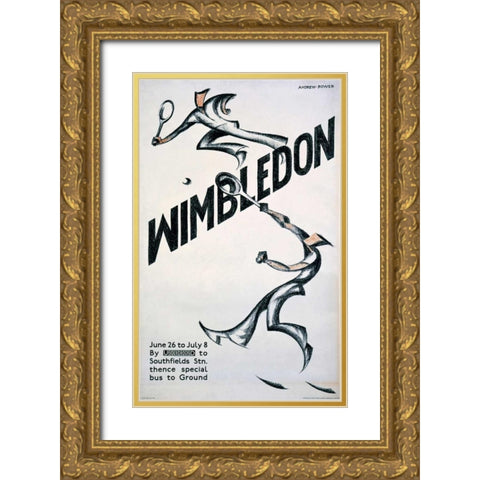 Wimbledon Gold Ornate Wood Framed Art Print with Double Matting by Andrews, Sybil