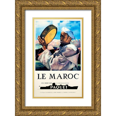Le Maroc / Navigation Paquet Gold Ornate Wood Framed Art Print with Double Matting by Unknown