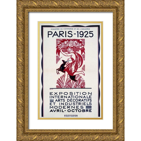 Paris-1925 Gold Ornate Wood Framed Art Print with Double Matting by Bonfils, Robert