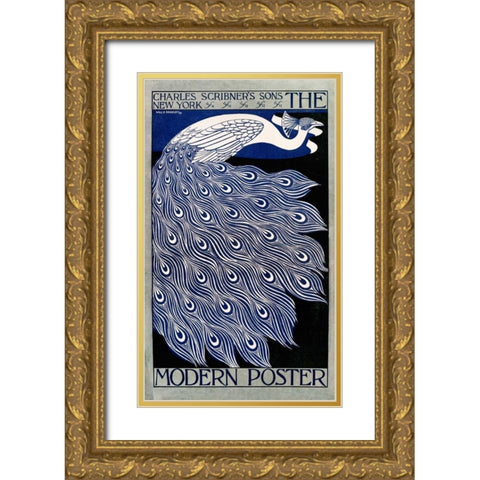 The Modern Poster Gold Ornate Wood Framed Art Print with Double Matting by Bradley, William H.