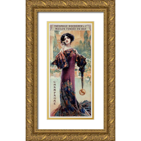 Champagne Roederer Gold Ornate Wood Framed Art Print with Double Matting by Camps, Gaspar