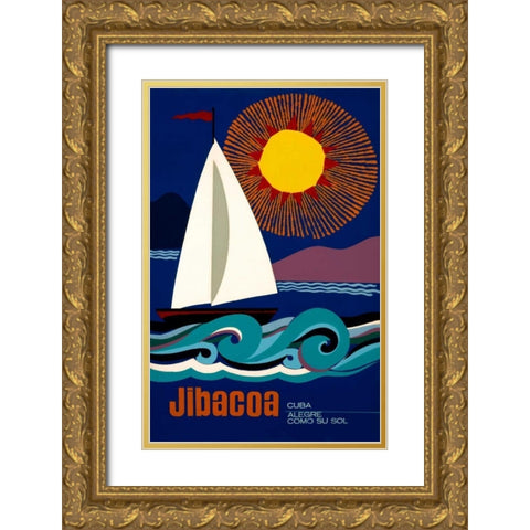 Jibacoa Gold Ornate Wood Framed Art Print with Double Matting by Hernandez, Jorge