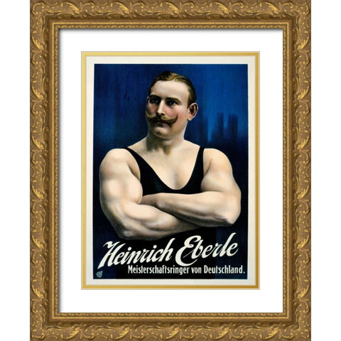 Heinrich Eberle Gold Ornate Wood Framed Art Print with Double Matting by Friedlander