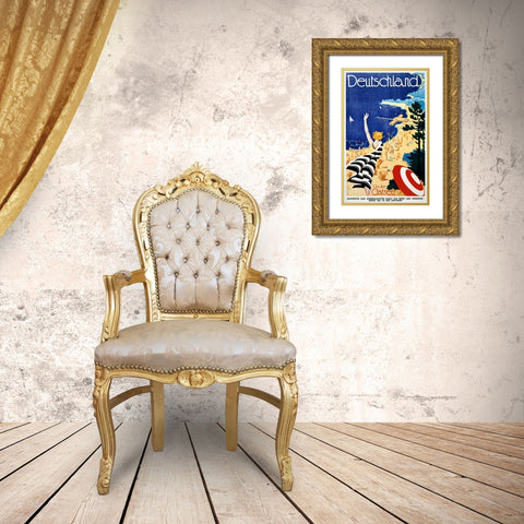 Deutschland / An der Ostsee Gold Ornate Wood Framed Art Print with Double Matting by Fries, Leonhard F.W.