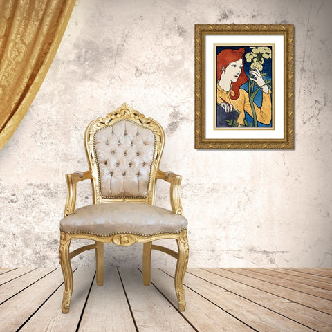 Salon des Cent / ExVintageition E Grasset Gold Ornate Wood Framed Art Print with Double Matting by Grasset, Eugene