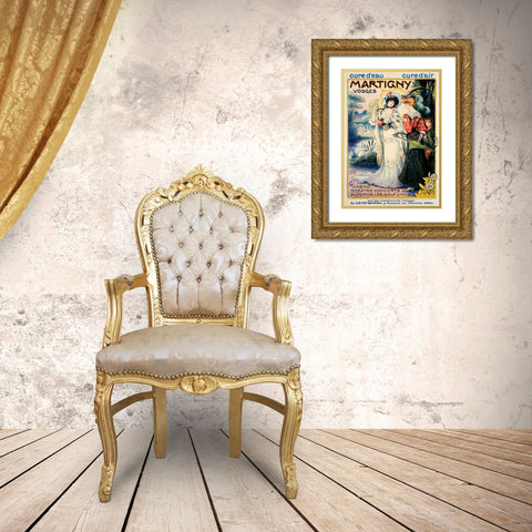 Martigny Gold Ornate Wood Framed Art Print with Double Matting by Metivet, Luc