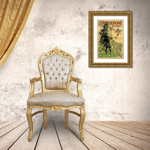 LHippodrome Gold Ornate Wood Framed Art Print with Double Matting by Orazi, Manuel