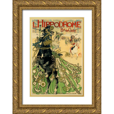 LHippodrome Gold Ornate Wood Framed Art Print with Double Matting by Orazi, Manuel