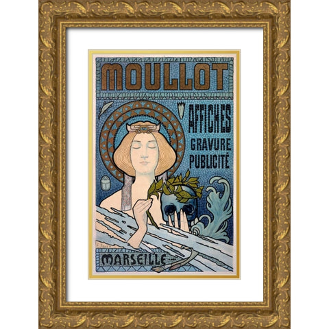 Moullot Gold Ornate Wood Framed Art Print with Double Matting by Roux, E.