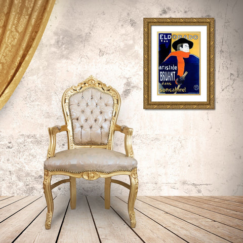 Eldorado / Aristide Bruant Gold Ornate Wood Framed Art Print with Double Matting by Toulouse-Lautrec, Henri