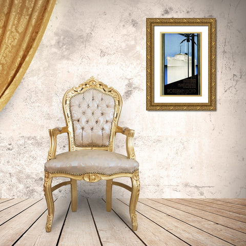 Rotterdam Lloyd Gold Ornate Wood Framed Art Print with Double Matting by Von Stein, Johann