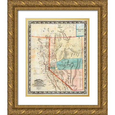 Nevada Territory, 1863 Gold Ornate Wood Framed Art Print with Double Matting by DeGroot, Henry