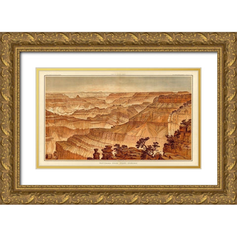 Grand Canyon - Panorama from Point Sublime  Gold Ornate Wood Framed Art Print with Double Matting by Holmes, William Henry