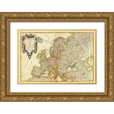 LEurope, 1782 Gold Ornate Wood Framed Art Print with Double Matting by Janvier, Jean
