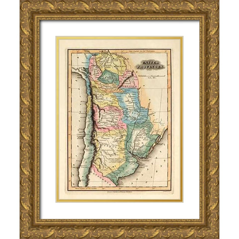 United Provinces, 1823 Gold Ornate Wood Framed Art Print with Double Matting by Lucas, Fielding