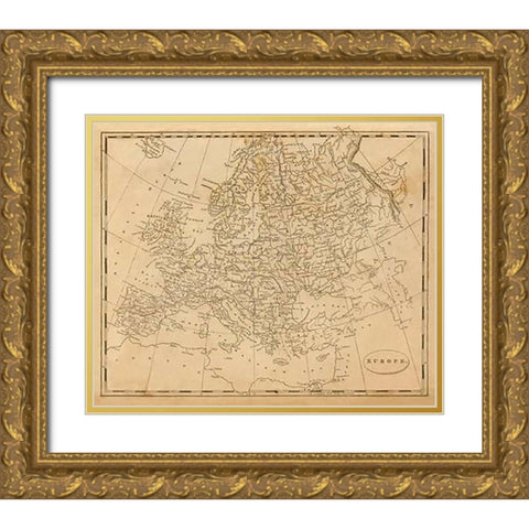Europe, 1812 Gold Ornate Wood Framed Art Print with Double Matting by Arrowsmith, Aaron